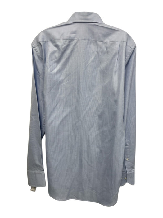 Stenstroms Size 15 Light blue Cotton Micro Button Up Men's Long Sleeve Shirt Light blue / 15