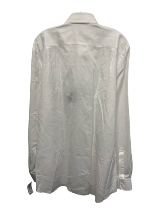 Emanuel Berg NWT Size Est XL White Cotton Solid Button Up Long Sleeve Shirt White / Est XL