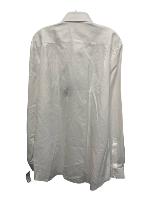 Emanuel Berg NWT Size Est XL White Cotton Solid Button Up Long Sleeve Shirt White / Est XL
