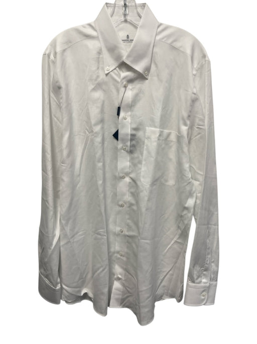 Emanuel Berg NWT Size Est XL White Cotton Solid Button Up Long Sleeve Shirt White / Est XL