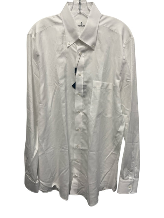 Emanuel Berg NWT Size Est XL White Cotton Solid Button Up Long Sleeve Shirt White / Est XL
