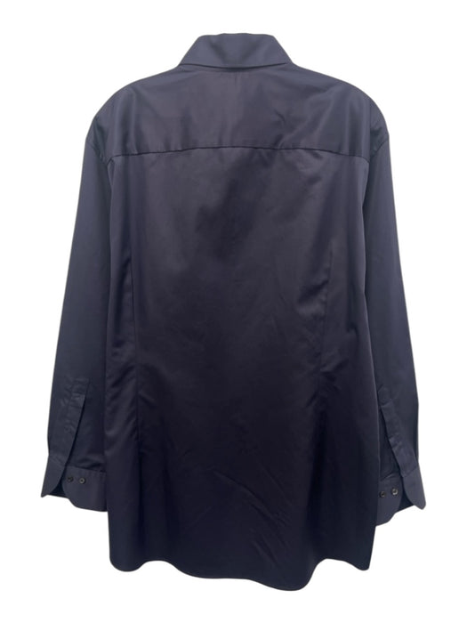 Stenstroms Size XXL Navy Cotton Blend Solid Button Up Slim Long Sleeve Shirt Navy / XXL