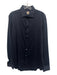 Stenstroms Size L Navy Cotton Blend Solid Button Up Men's Long Sleeve Shirt Navy / L