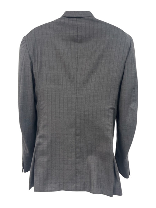 Isaia Gray Wool Striped 2 Button Men's Blazer Gray / 56