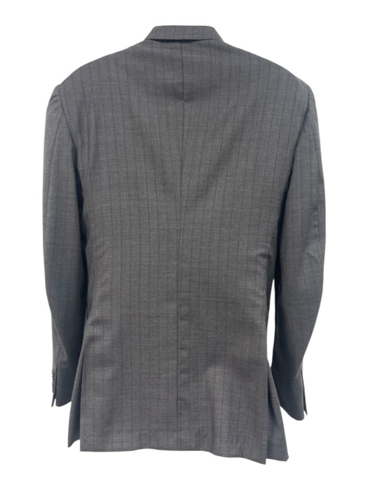 Isaia Gray Wool Striped 2 Button Men's Blazer Gray / 56