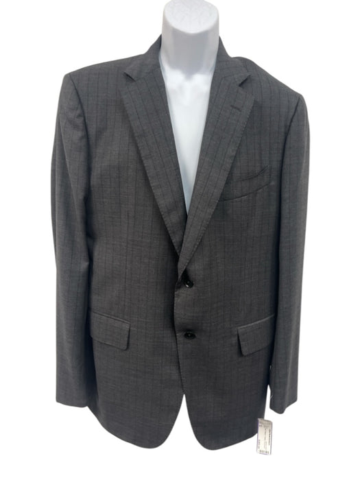 Isaia Gray Wool Striped 2 Button Men's Blazer Gray / 56