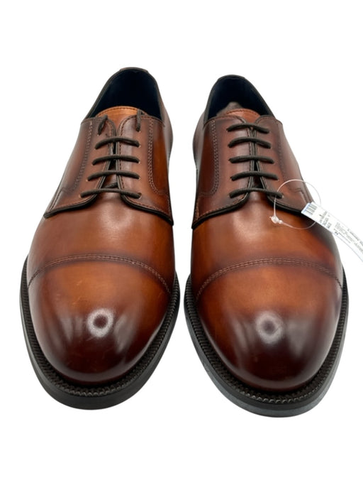 Di Bianco Shoe Size 8 New Brown Leather Solid Cap Toe Dress Men's Shoes Brown / 8