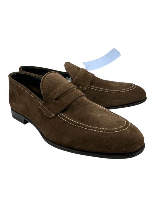 Pastori Shoe Size 7.5 New Brown Suede Solid Loafer Dress Men's Shoes Brown / 7.5