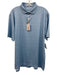 Peter Millar NWT Size L Blue Synthetic Glasses Polo Athleisure Short Sleeve Blue / L