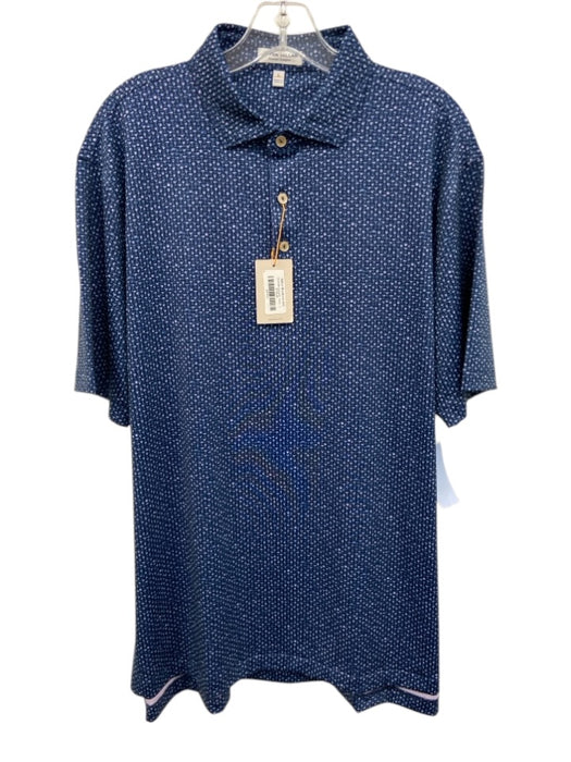 Peter Millar NWT Size L Navy Synthetic Glasses Polo Athleisure Short Sleeve Navy / L