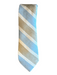 Breuer New Tan & Blue Linen Blend Striped Men's Ties Tan & Blue