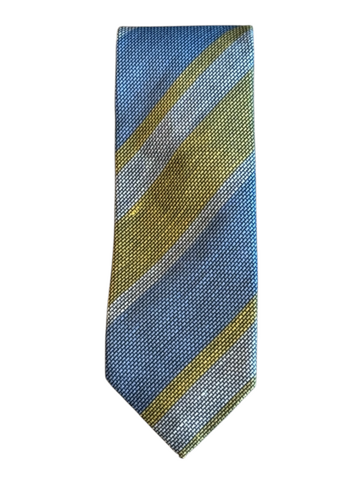 Bigi Blue & Yellow Silk Striped Men's Ties Blue & Yellow