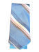 Breuer New Blue & Tan Linen Blend Striped Men's Ties Blue & Tan