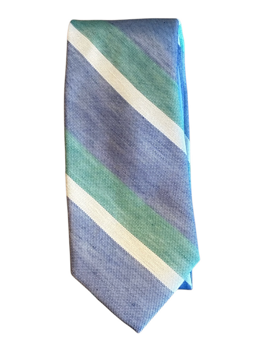 Breuer New Green & Blue Silk Blend Striped Men's Ties Green & Blue