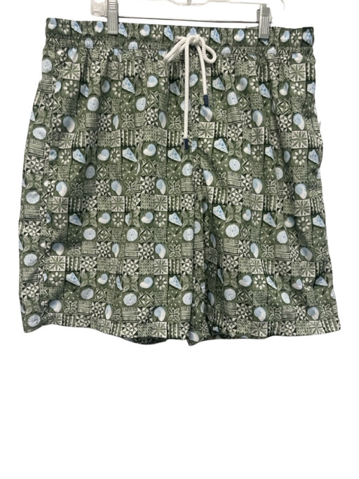 Fedeli NWT Size XXL Green Synthetic Floral Swim Men's Shorts Green / XXL