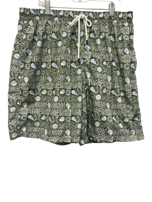 Fedeli NWT Size XXL Green Synthetic Floral Swim Men's Shorts Green / XXL