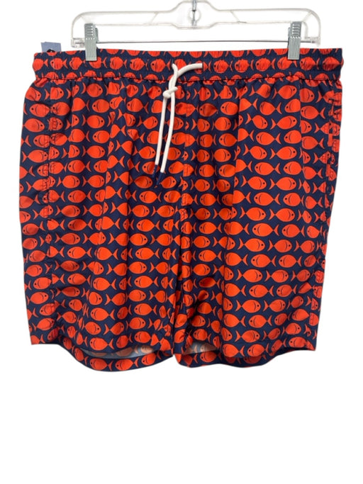 Tiki NWT Size XXL Orange & Blue Synthetic Fish Swim Men's Shorts Orange & Blue / XXL