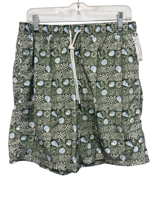 Fedeli NWT Size XL Green Synthetic Floral Swim Men's Shorts Green / XL