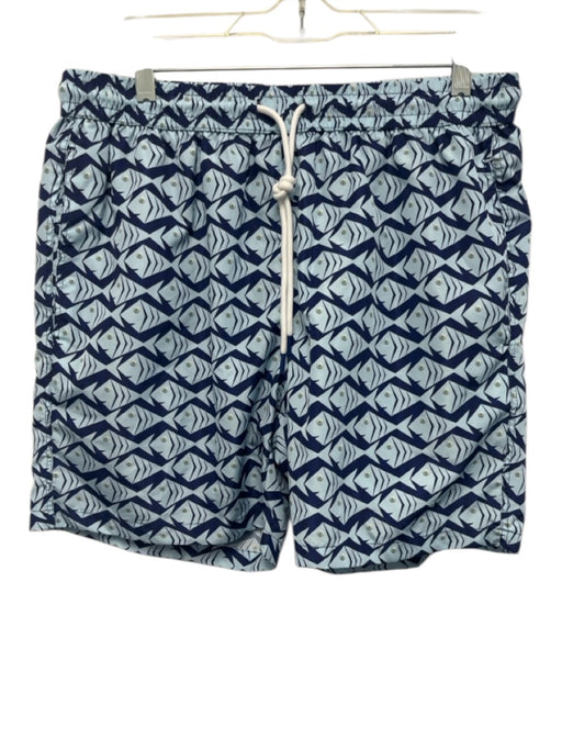 Tiki Size XL Blue Synthetic Fish Swim Men's Shorts Blue / XL