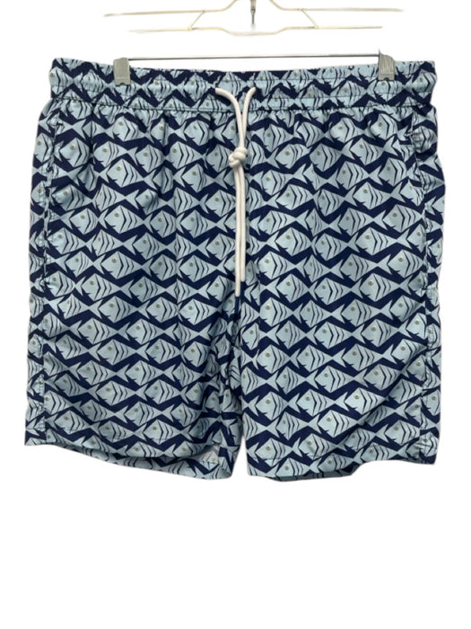 Tiki Size XL Blue Synthetic Fish Swim Men's Shorts Blue / XL