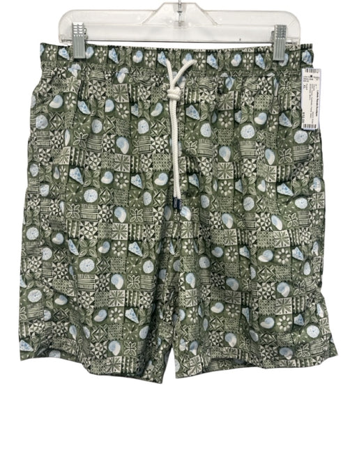 Fedeli NWT Size XL Green Synthetic Floral Swim Men's Shorts Green / XL
