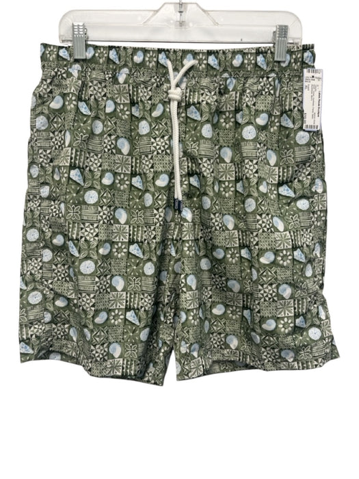 Fedeli NWT Size XL Green Synthetic Floral Swim Men's Shorts Green / XL