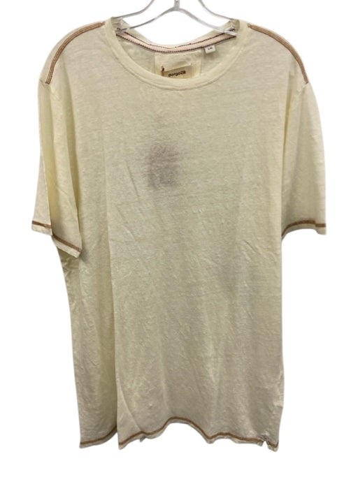 Borgo 28 NWT Size XL Off White Linen Solid T shirt Crew Men's Short Sleeve Off White / XL