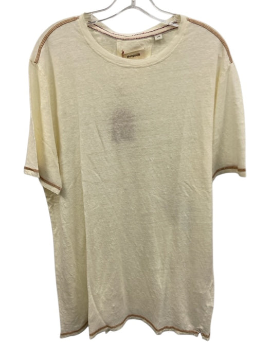 Borgo 28 NWT Size XL Off White Linen Solid T shirt Crew Men's Short Sleeve Off White / XL