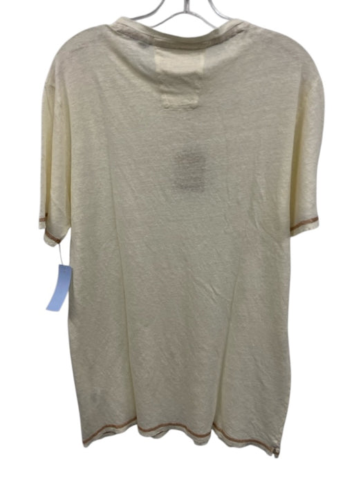 Borgo 28 NWT Size M Off White Linen Solid T shirt Crew Men's Short Sleeve Off White / M