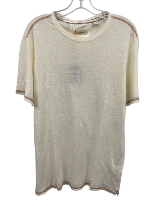 Borgo 28 NWT Size M Off White Linen Solid T shirt Crew Men's Short Sleeve Off White / M