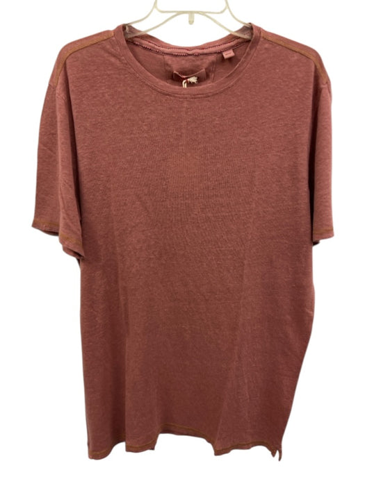 Borgo 28 NWT Size M Red Linen Solid T shirt Crew Men's Short Sleeve Red / M