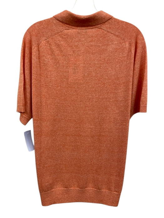 Eton NWT Size L Orange Cotton Blend Solid Knit Polo Men's Short Sleeve Orange / L