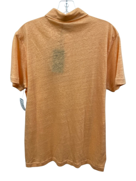 Aurelien NWT Size M Orange Linen Solid Knit Polo Men's Short Sleeve Orange / M
