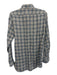 Lucano Barbera Size M Blue & Brown Linen Plaid Button Up Men's Long Sleeve Shirt Blue & Brown / M