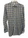 Lucano Barbera Size M Blue & Brown Linen Plaid Button Up Men's Long Sleeve Shirt Blue & Brown / M