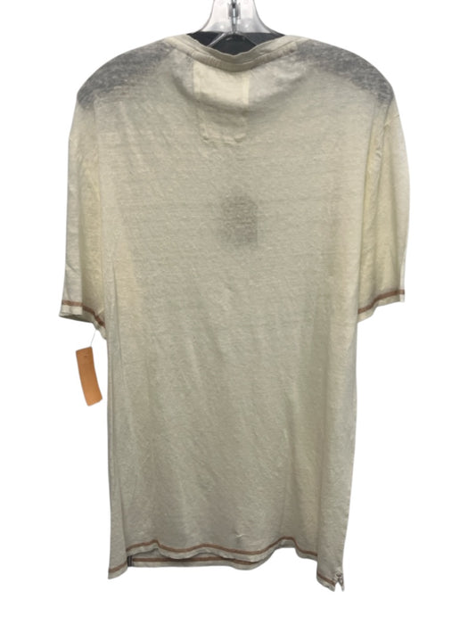 Borgo 28 NWT Size L Off White Linen Solid T shirt Crew Men's Short Sleeve Off White / L