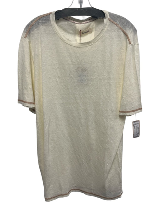 Borgo 28 NWT Size L Off White Linen Solid T shirt Crew Men's Short Sleeve Off White / L