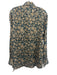 Tiki NWT Size L Blue & Beige Linen Floral Button up Men's Long Sleeve Shirt Blue & Beige / L