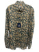 Tiki NWT Size L Blue & Beige Linen Floral Button up Men's Long Sleeve Shirt Blue & Beige / L