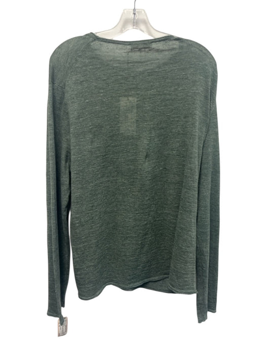 Luciano Barbera NWT Size 56 Green Linen Blend Solid Crew Neck Men's Sweater Green / 56