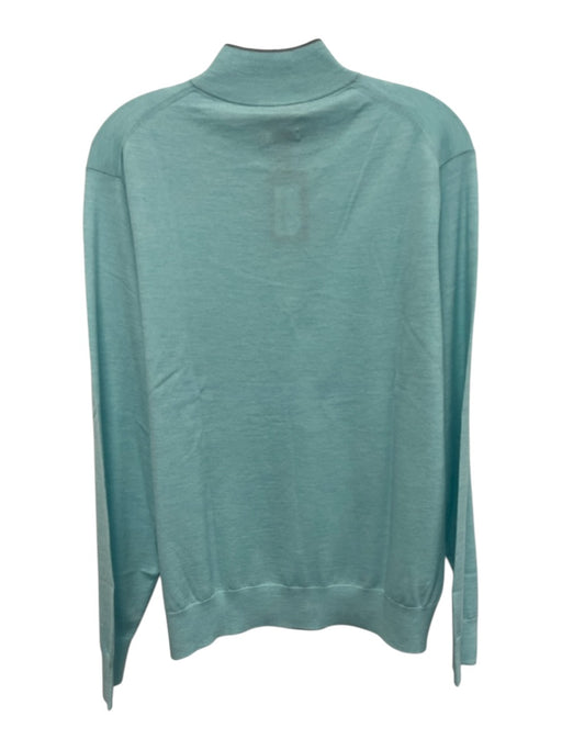 Peter Millar NWT Size M Light blue Wool Solid Quarter Zip Men's Sweater Light blue / M