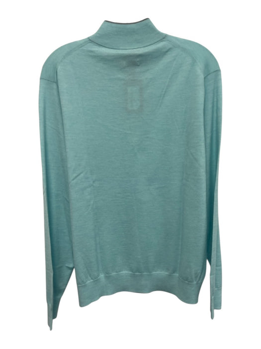 Peter Millar NWT Size M Light blue Wool Solid Quarter Zip Men's Sweater Light blue / M