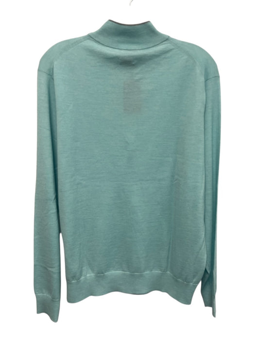 Peter Millar NWT Size M Light blue Wool Solid Quarter Zip Men's Sweater Light blue / M