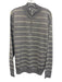 Peter Millar NWT Size L Gray & Beige Linen Blend Striped Quarter Zip Sweater Gray & Beige / L