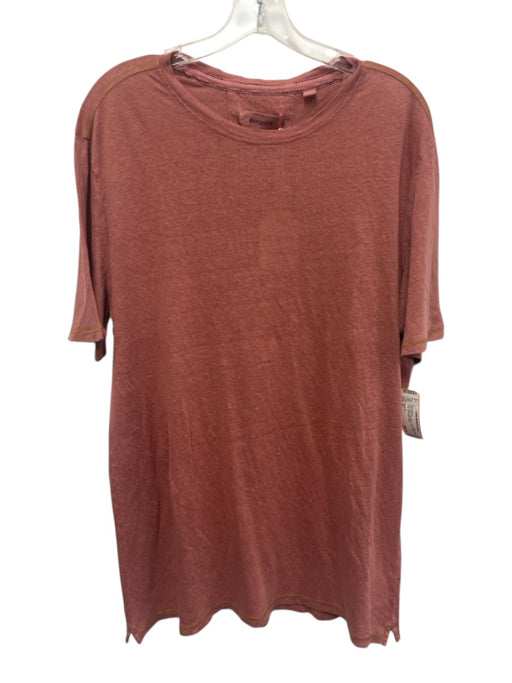 Borgo 28 NWT Size M Red Linen Blend Solid T shirt Crew Men's Short Sleeve Red / M