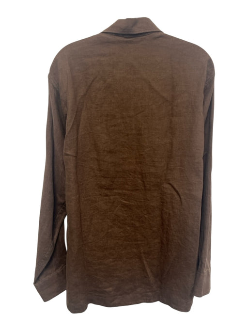 Tintoria NWT Size L Brown Linen Solid Button Up Men's Jacket Brown / L