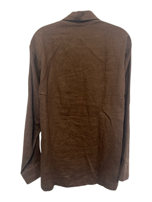 Tintoria NWT Size L Brown Linen Solid Button Up Men's Jacket Brown / L