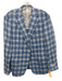 Samuelson NWT Blue & White Linen Blend Plaid 2 Button Men's Blazer Blue & White / 42S