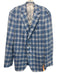 Samuelson NWT Blue & White Linen Blend Plaid 2 Button Men's Blazer Blue & White / 42T