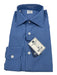 Giangi NWT Size M Blue Cotton Striped Button Up Spread Collar Long Sleeve Shirt Blue / M